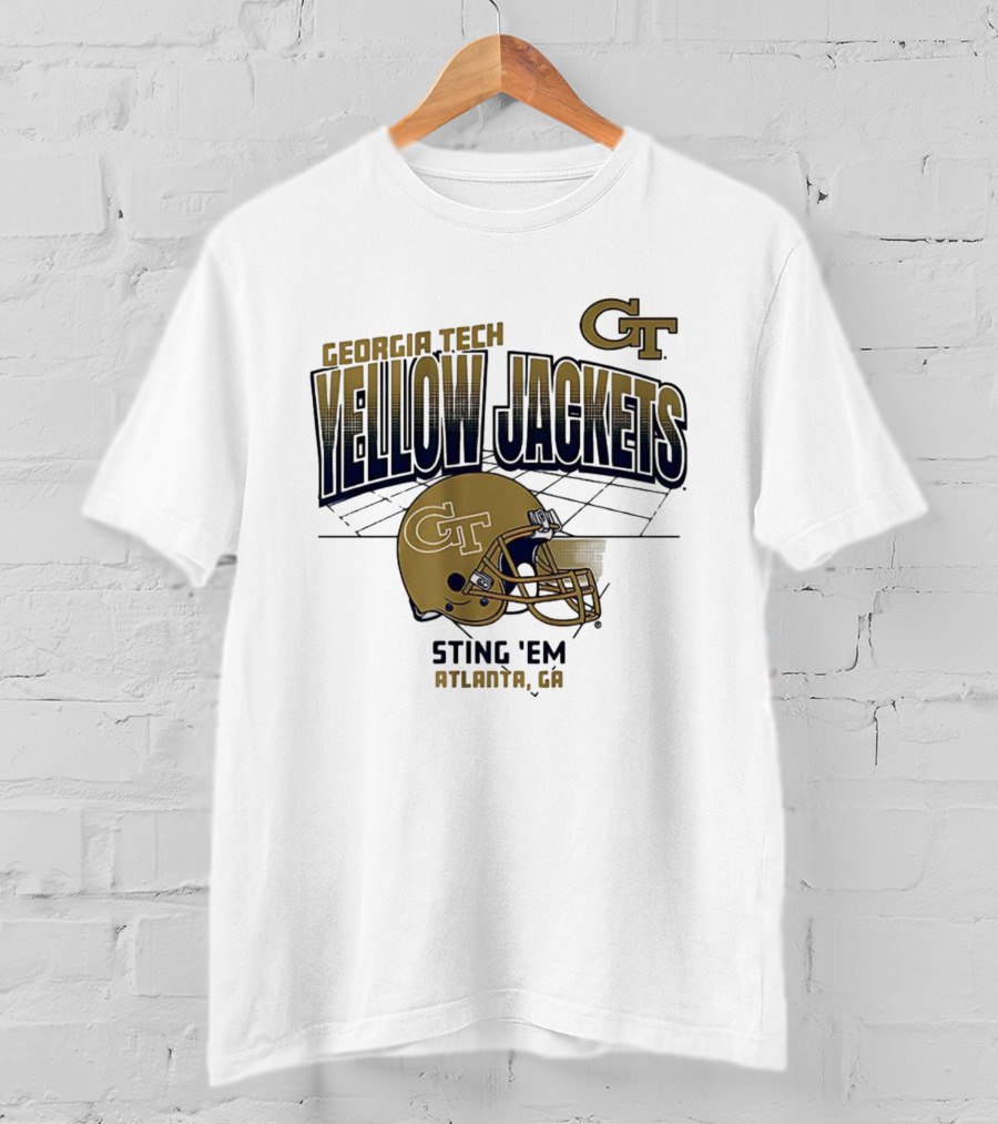 Georgia Tech Yellow Jackets GT Helmet Sting 'Em Atlanta GA T-Shirt