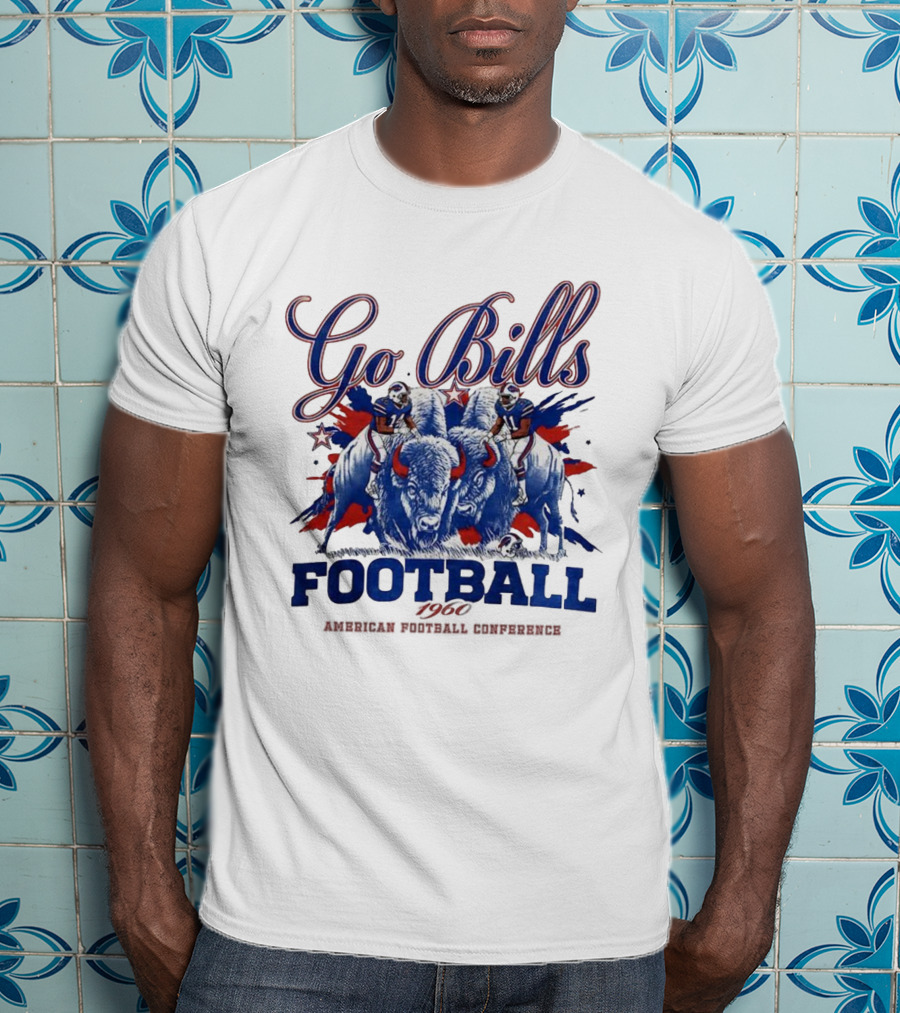 Go Bills Football Buffalo 1960 American Football Conference Vintage Athletes T-Shirt