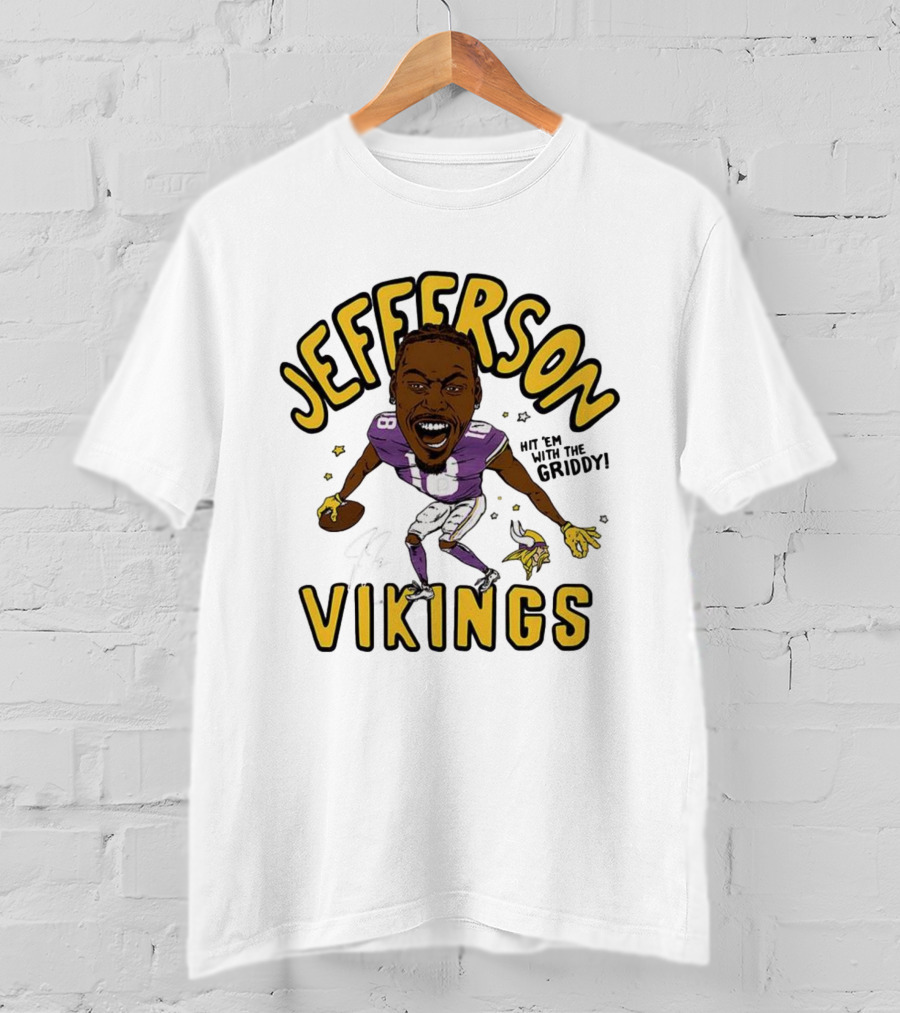 Jefferson Vikings Football Let’s Do The Griddy Player Caricature T-Shirt