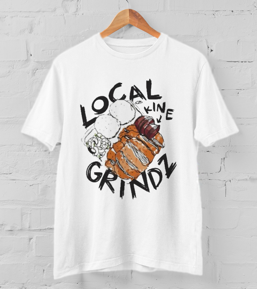 Local Kine Grindz Iconic Hawaiian Plate Lunch T-Shirt