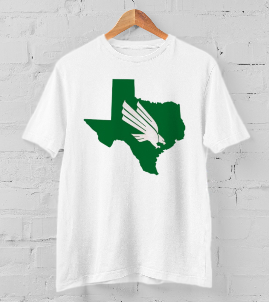 North Texas State Texas Diving Eagle Green Map T-Shirt