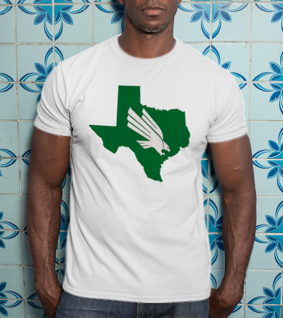 North Texas State Texas Diving Eagle Green Map T-Shirt