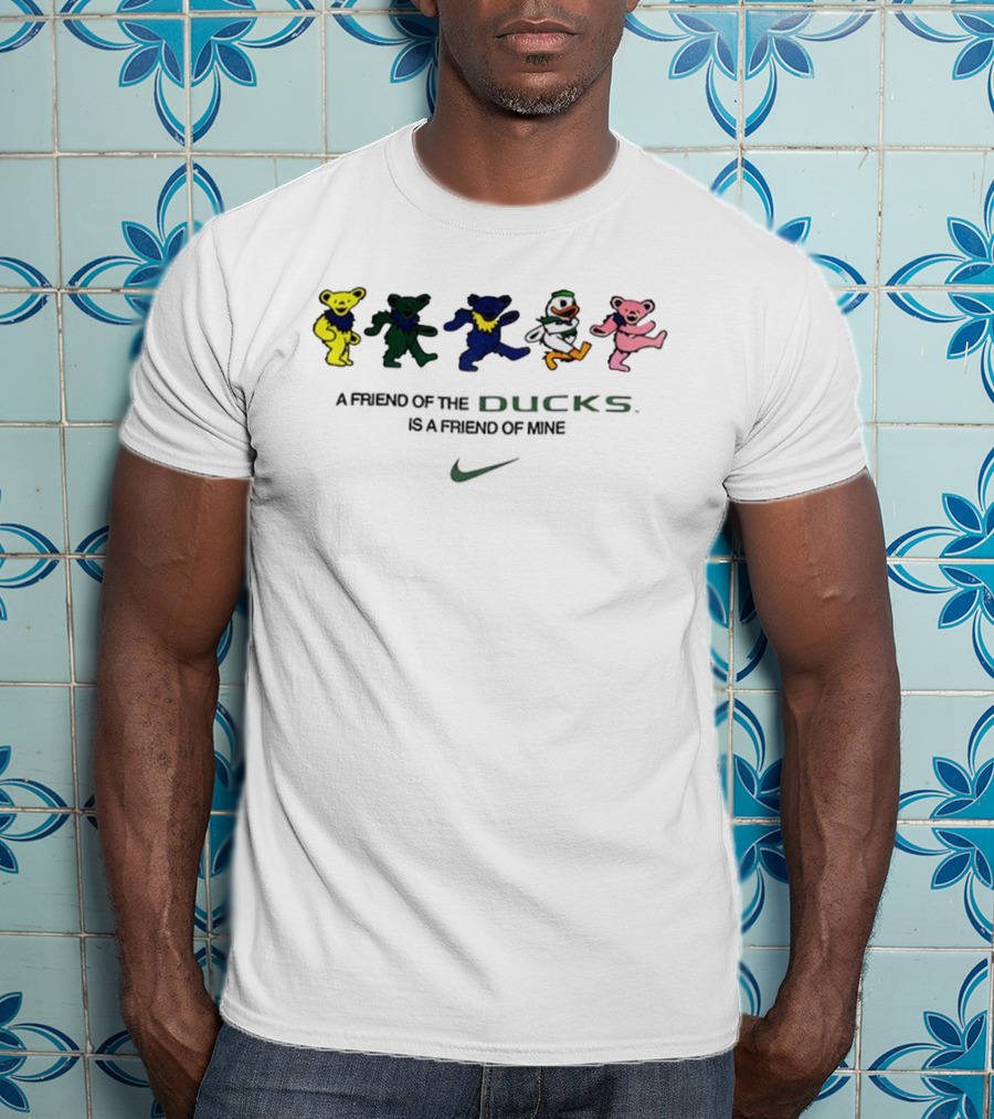 Oregon Ducks Nike Grateful Ducks Dancing Bears Friends T-Shirt