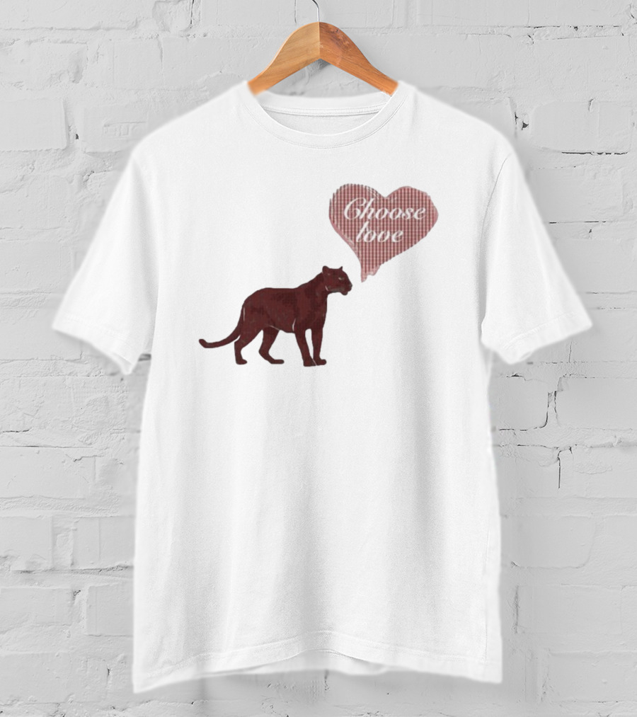 Pinkpantheress Choose Love Heart Panther Collaboration T-Shirt