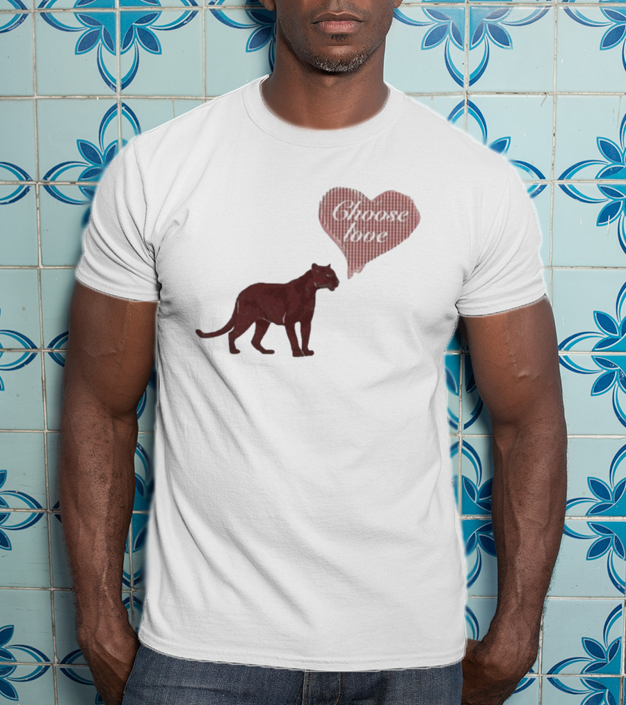 Pinkpantheress Choose Love Heart Panther Collaboration T-Shirt