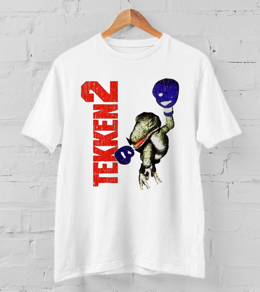 Tekken 2 Dinosaur Alex Purple Boxing Gloves Vintage Retro Gamer Appeal T-Shirt
