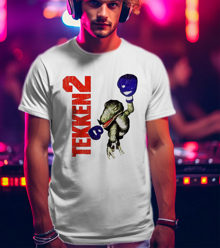 Tekken 2 Dinosaur Alex Purple Boxing Gloves Vintage Retro Gamer Appeal T-Shirt