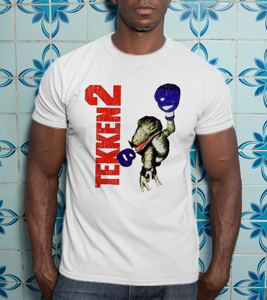 Tekken 2 Dinosaur Alex Purple Boxing Gloves Vintage Retro Gamer Appeal T-Shirt