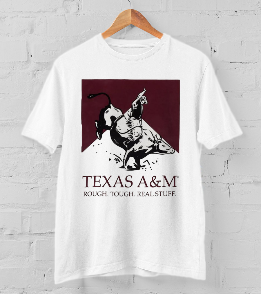 Texas A&M Rough Tough Real Stuff Bull Rider Retro T-Shirt