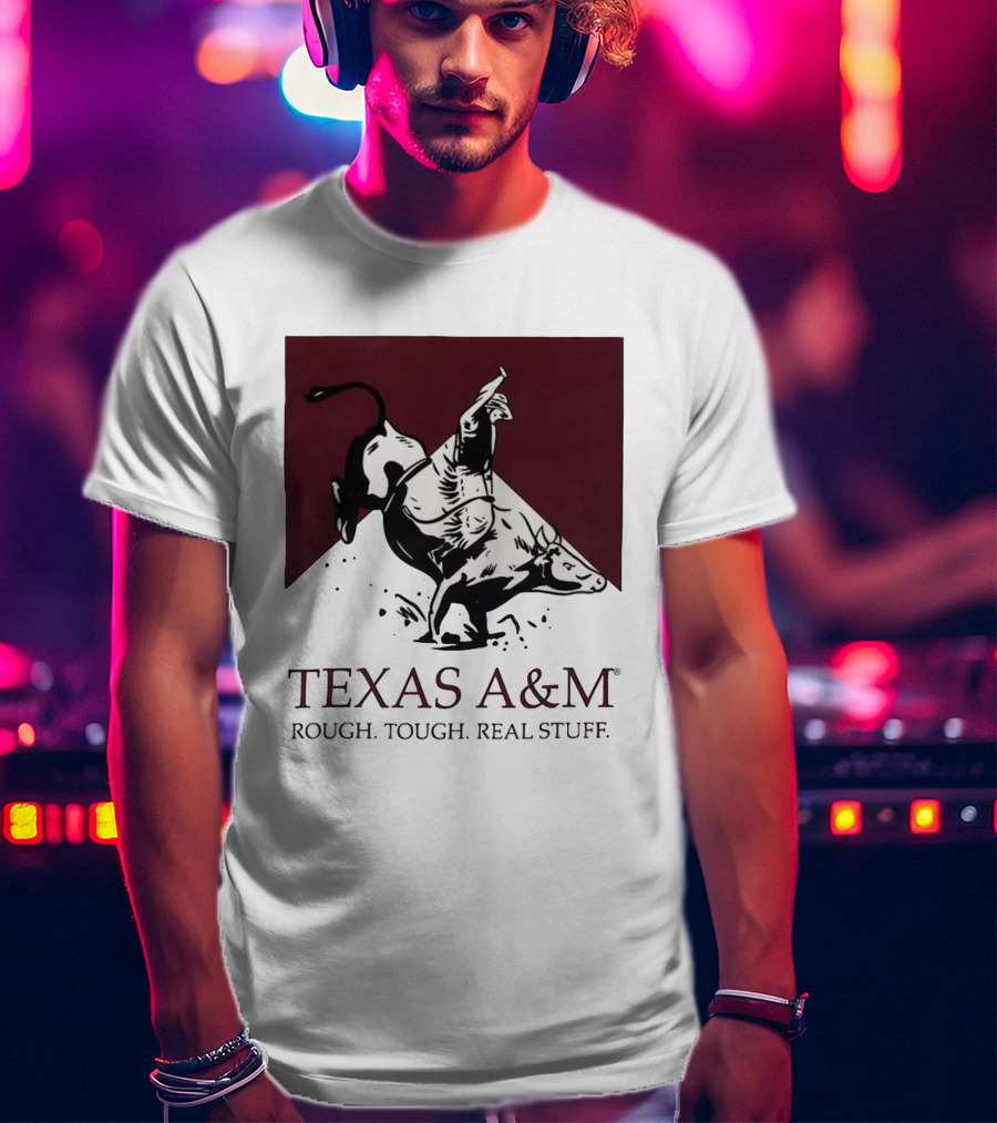 Texas A&M Rough Tough Real Stuff Bull Rider Retro T-Shirt