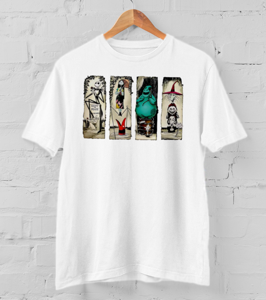 Nightmare Before Christmas Jack Skellington Sally Oogie Boogie Halloween Characters T-Shirt