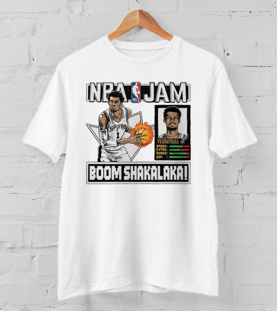 NBA Jam Boom Shakalaka Victor Wembanyama San Antonio Spurs T-Shirt