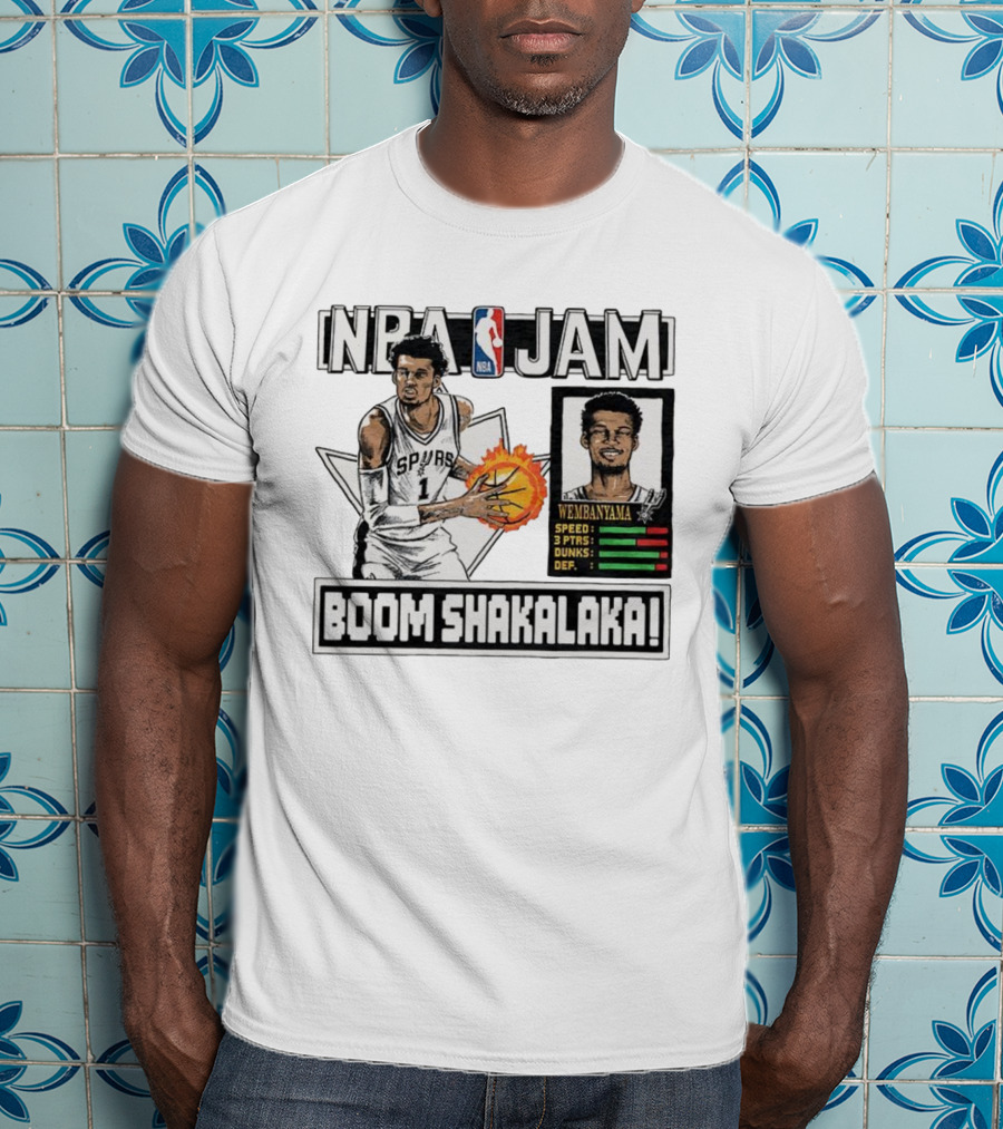 NBA Jam Boom Shakalaka Victor Wembanyama San Antonio Spurs T-Shirt