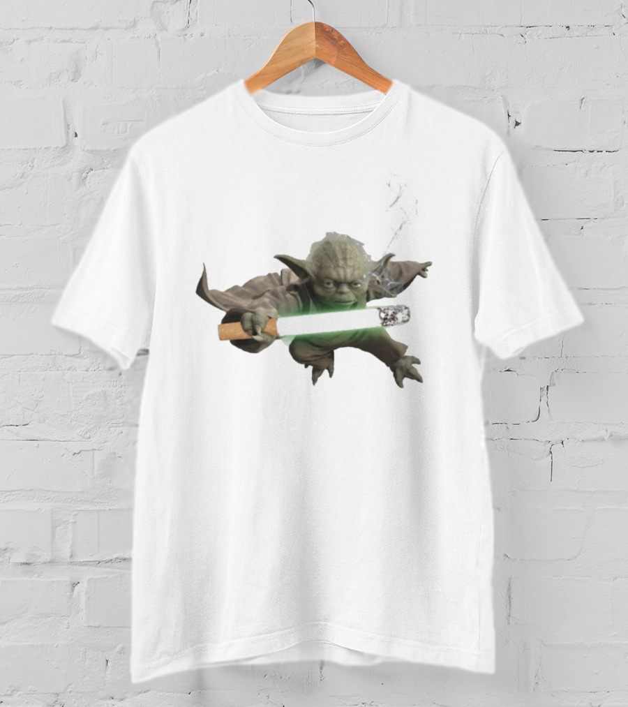 Star Wars Yoda Lightsaber Cigarette Mashup T-Shirt