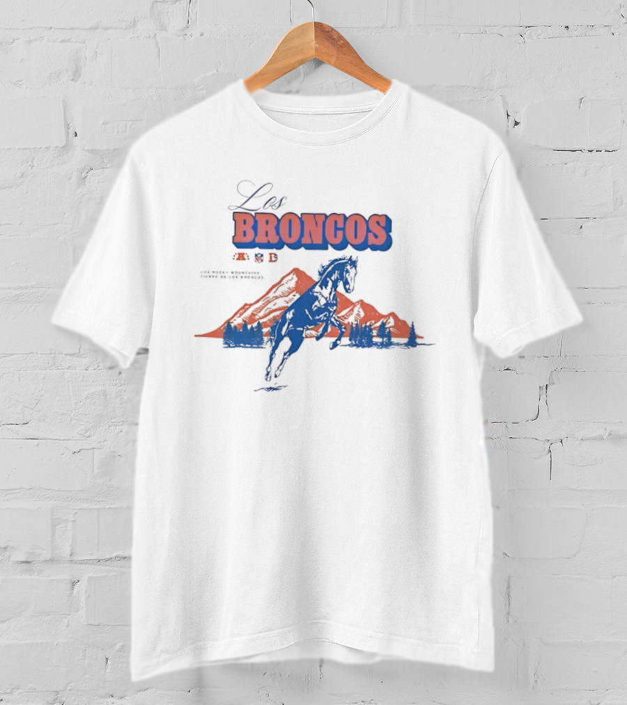 Los Broncos Vintage Witness Tradition ’47 Tubular Horse Denver Mountains T-Shirt