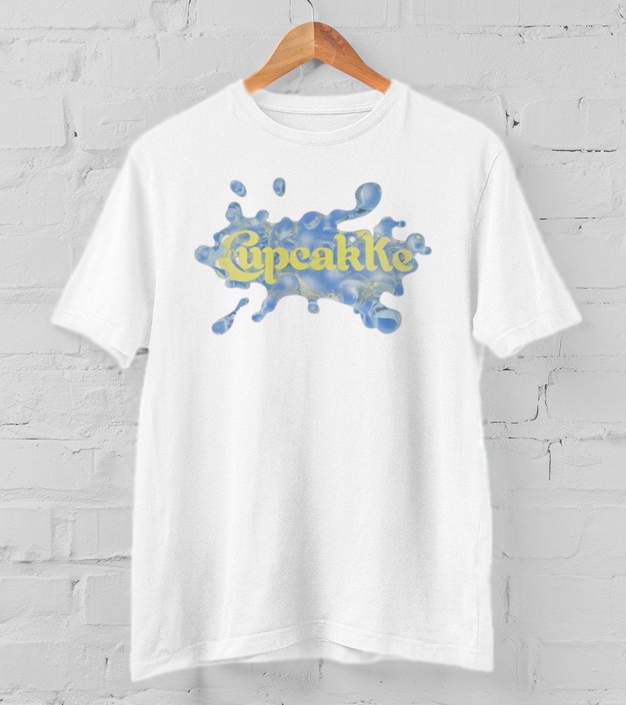 Cupcakke Yellow Text Blue Splash Design T-Shirt