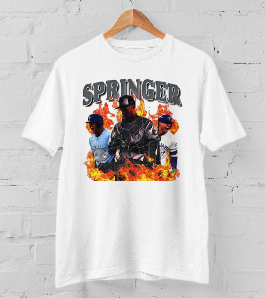 SPRINGER George Toronto Blue Jays Playoffs Fire Background T-Shirt