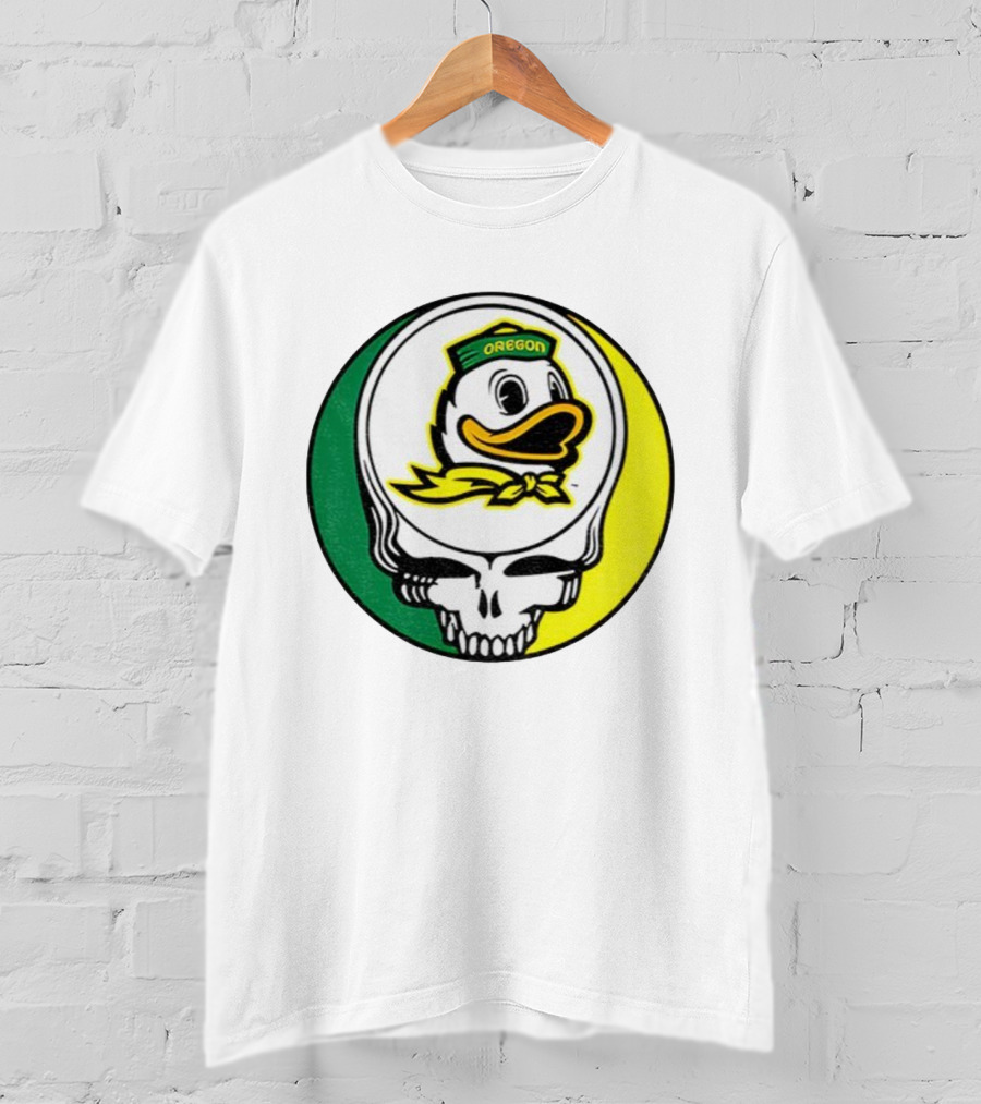 Grateful Ducks Oregon Ducks Grateful Dead Skull Icon Fusion T-Shirt
