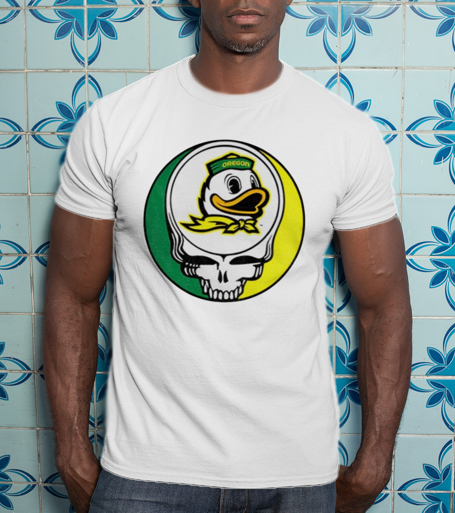 Grateful Ducks Oregon Ducks Grateful Dead Skull Icon Fusion T-Shirt