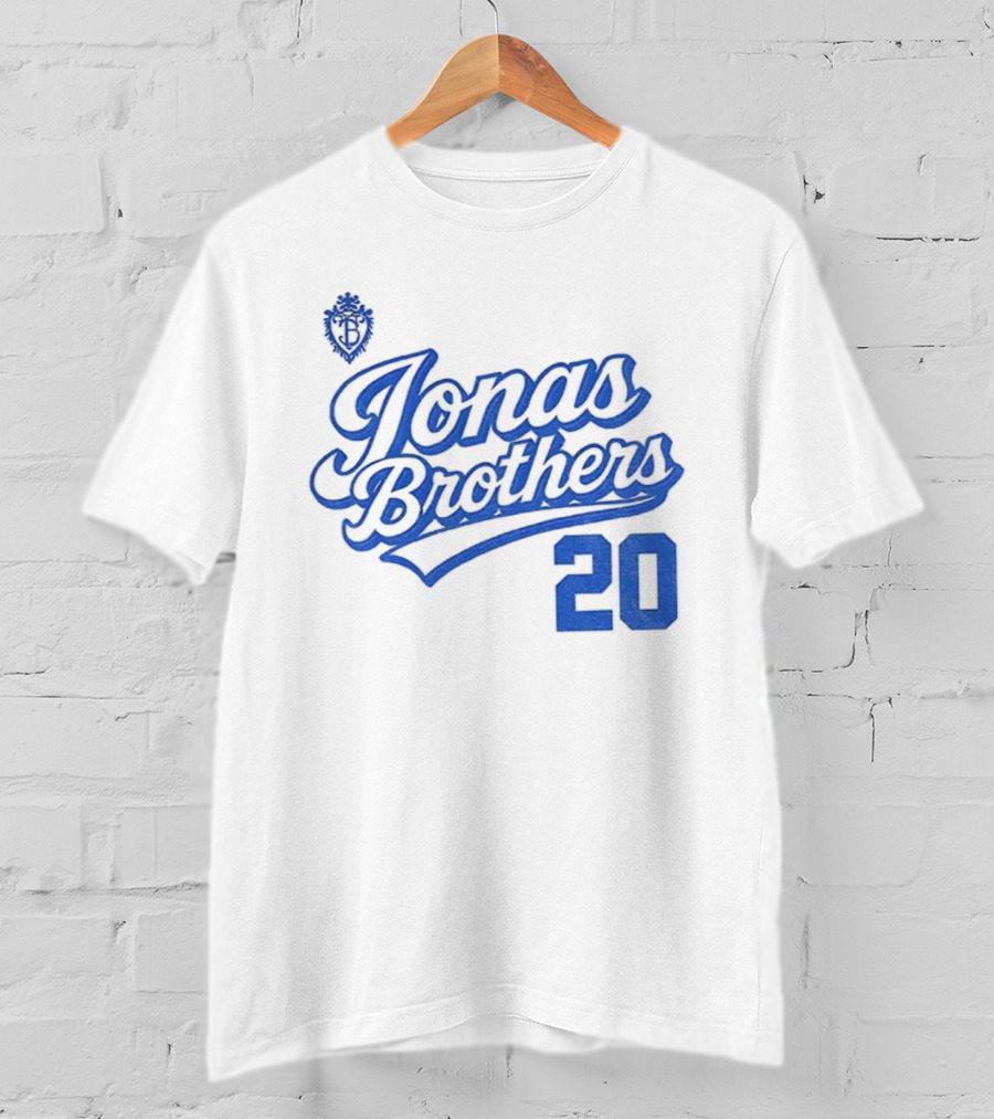 Jonas Brothers Blue Script 20 Tour Design T-Shirt
