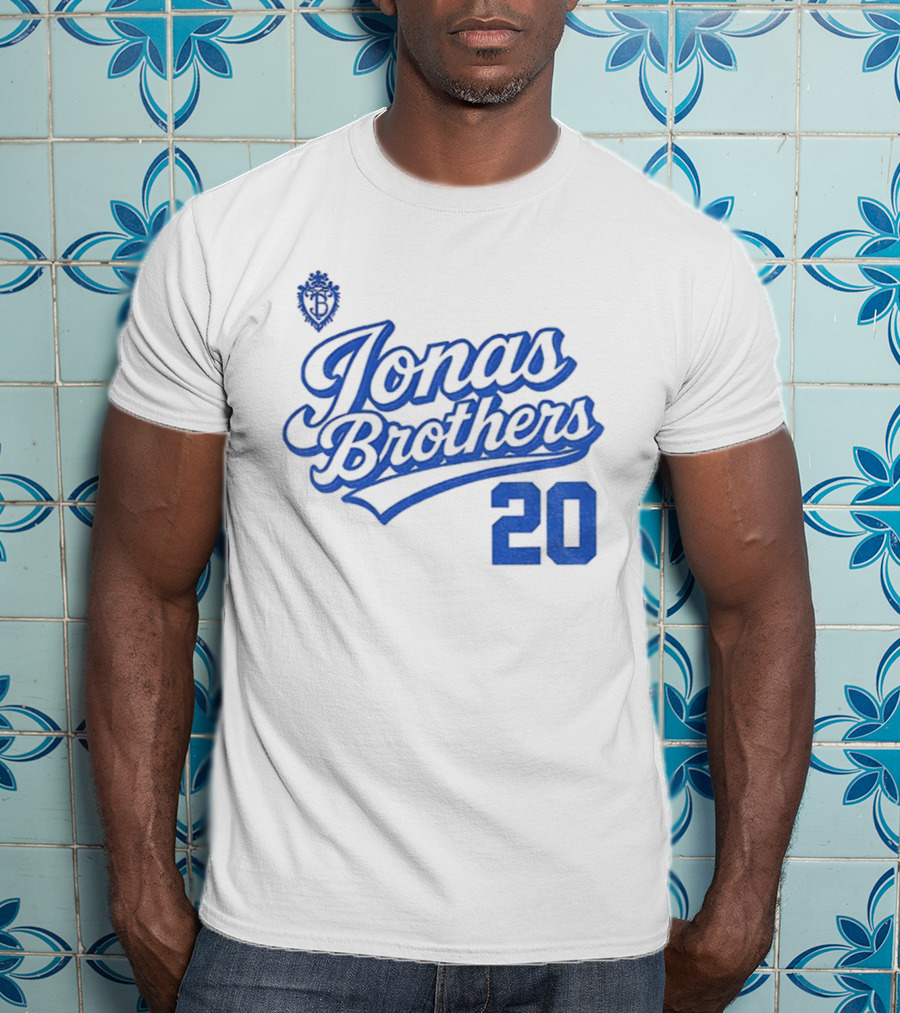 Jonas Brothers Blue Script 20 Tour Design T-Shirt