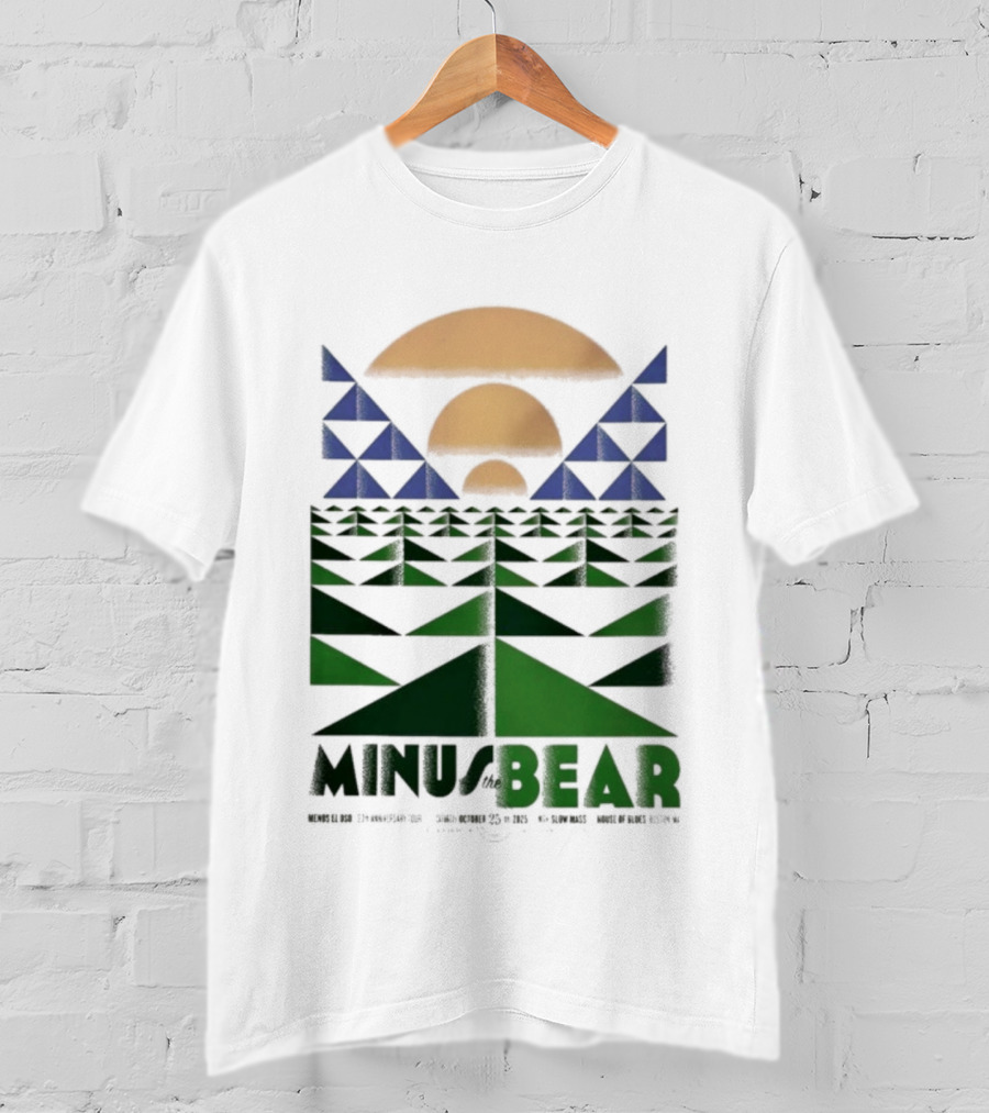 Minus The Bear Concert October 25 2025 House Of Blues Boston MA Geometric Sunset Design T-Shirt