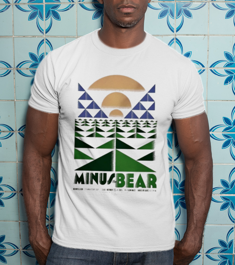 Minus The Bear Concert October 25 2025 House Of Blues Boston MA Geometric Sunset Design T-Shirt