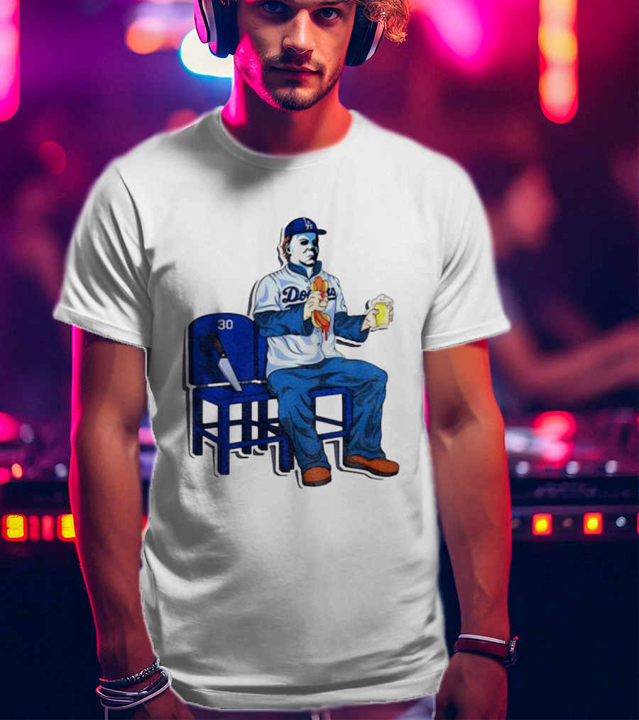Michael Myers Dodgers Dave Roberts Hot Dog Beer MLB 2025 T-Shirt