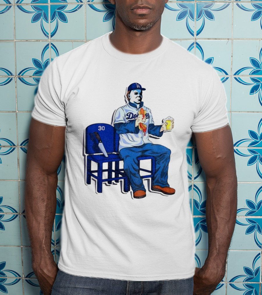 Michael Myers Dodgers Dave Roberts Hot Dog Beer MLB 2025 T-Shirt
