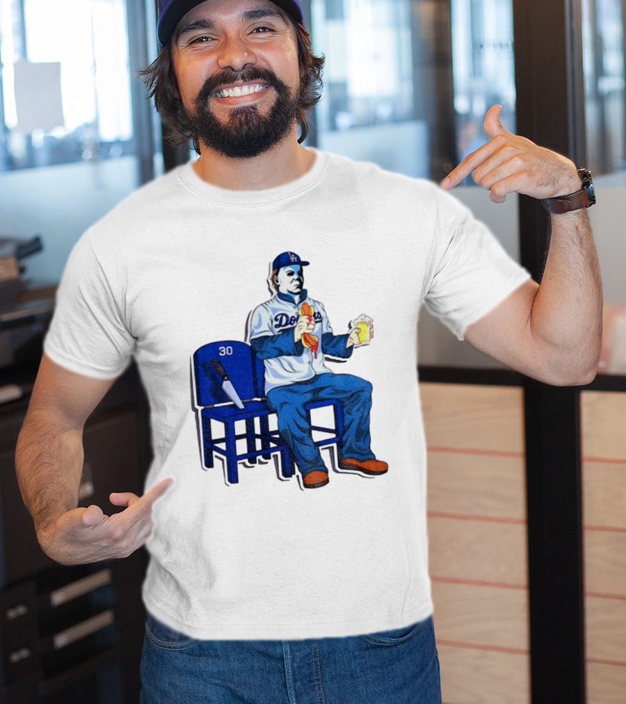 Michael Myers Dodgers Dave Roberts Hot Dog Beer MLB 2025 T-Shirt