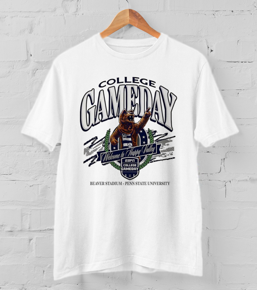 Penn State Nittany Lions ESPN College Gameday Welcome To Happy Valley 2025 Mascot T-Shirt