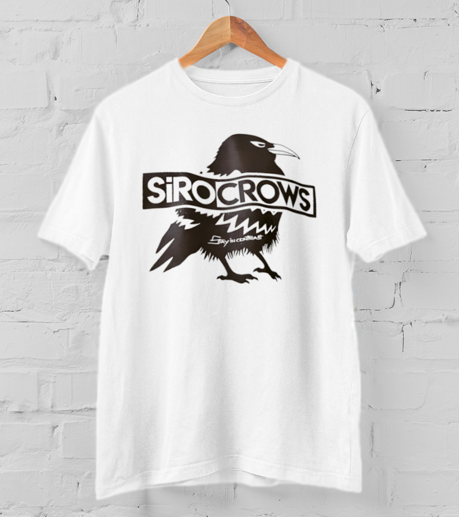 Sirocrows Contrasting Silhouette Bird Logo T-Shirt