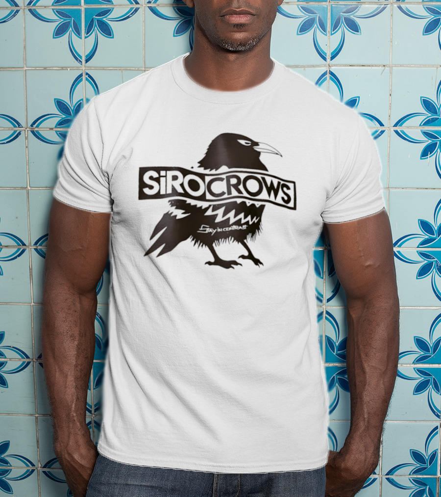Sirocrows Contrasting Silhouette Bird Logo T-Shirt