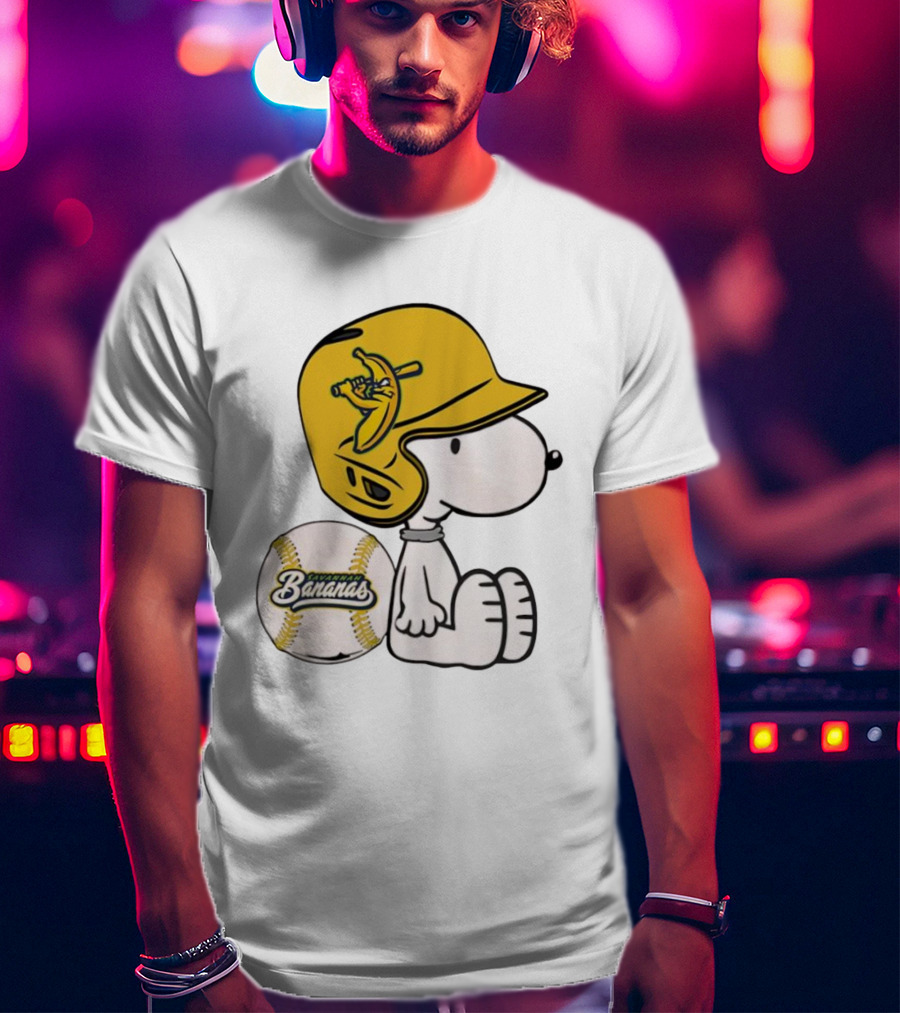 Snoopy Savannah Bananas Baseball Helmet And Ball T-Shirt