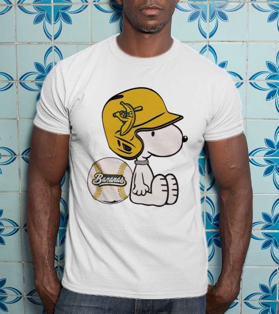 Snoopy Savannah Bananas Baseball Helmet And Ball T-Shirt