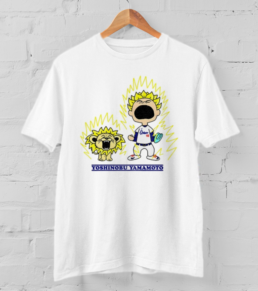 Yoshinobu Yamamoto Charlie Brown Los Angeles Dodgers 18 MLB Super Saiyan Dragon Ball T-Shirt