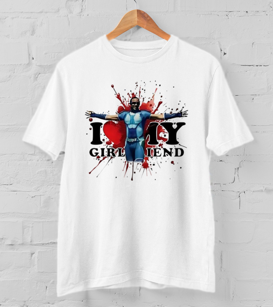 A-Train I Love Girlfriend Valentine's Day Splatter Heart T-Shirt
