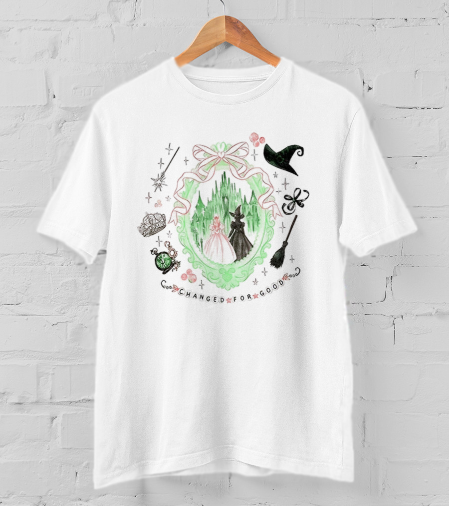Coquette Bow Wicked Emerald City Silhouettes Changed For Good T-Shirt