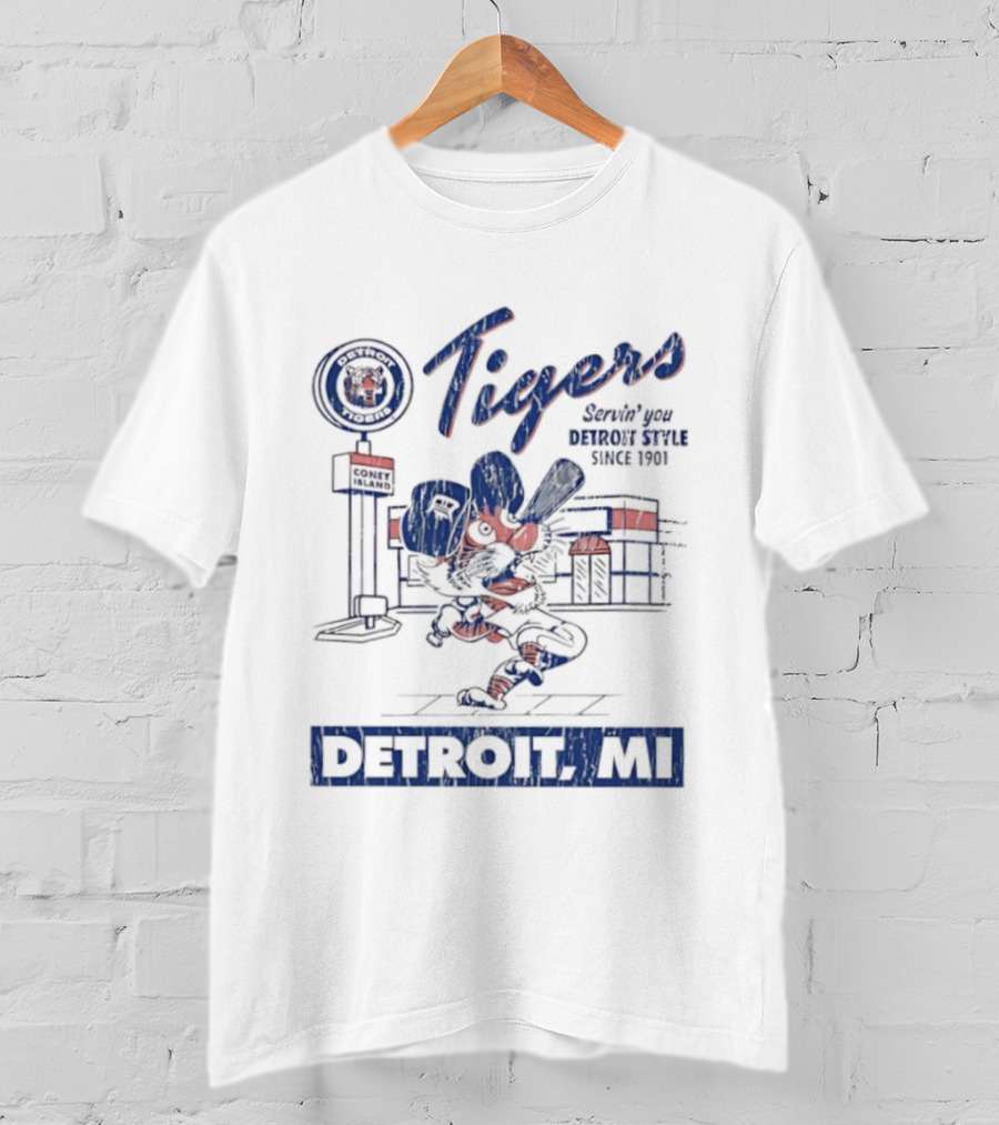 Detroit Tigers Serving You Detroit Style Since 1901 Detroit MI T-Shirt