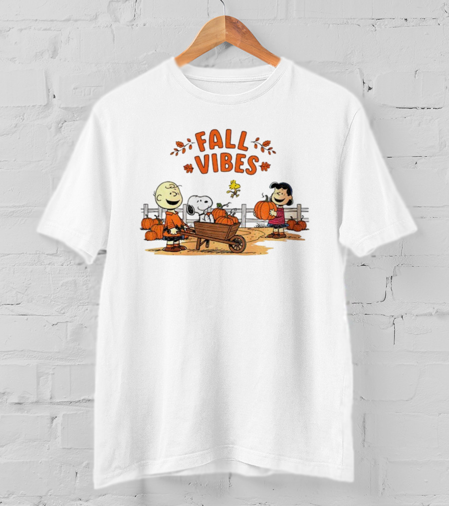 Fall Vibes Snoopy Thanksgiving Charlie Brown Pumpkin Halloween 2025 T-Shirt