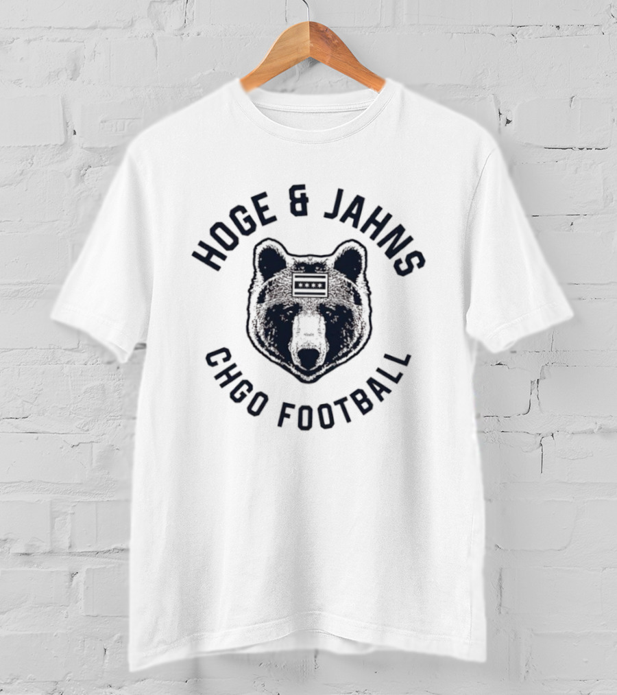 Hoge Jahns CHGO Football Bear Face Design T-Shirt