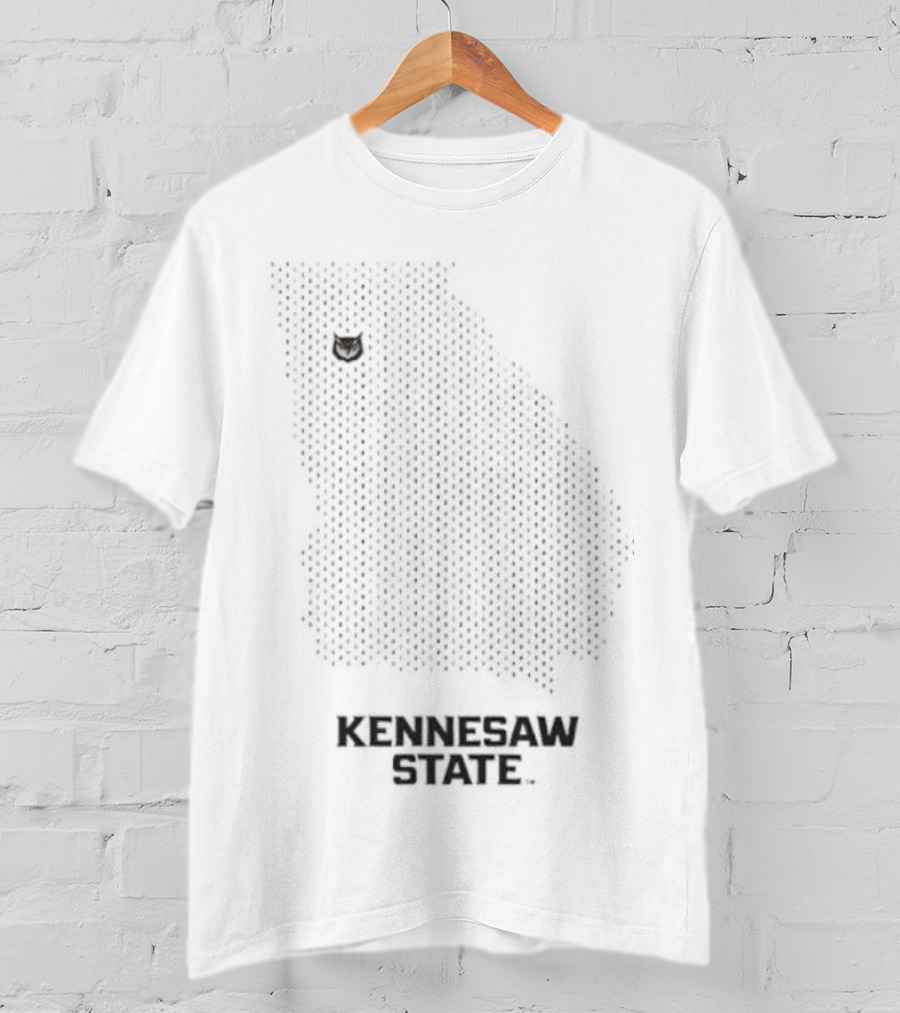 Kennesaw State Owl Emblem With Georgia Mesh Map T-Shirt