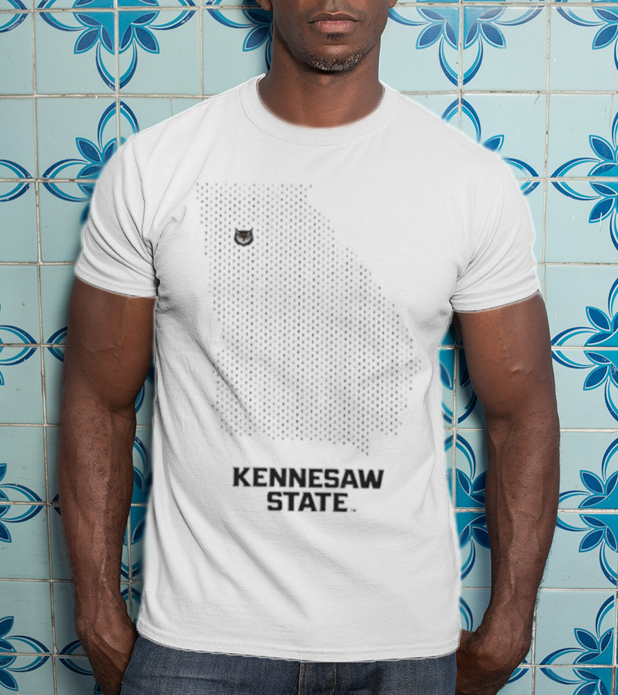 Kennesaw State Owl Emblem With Georgia Mesh Map T-Shirt