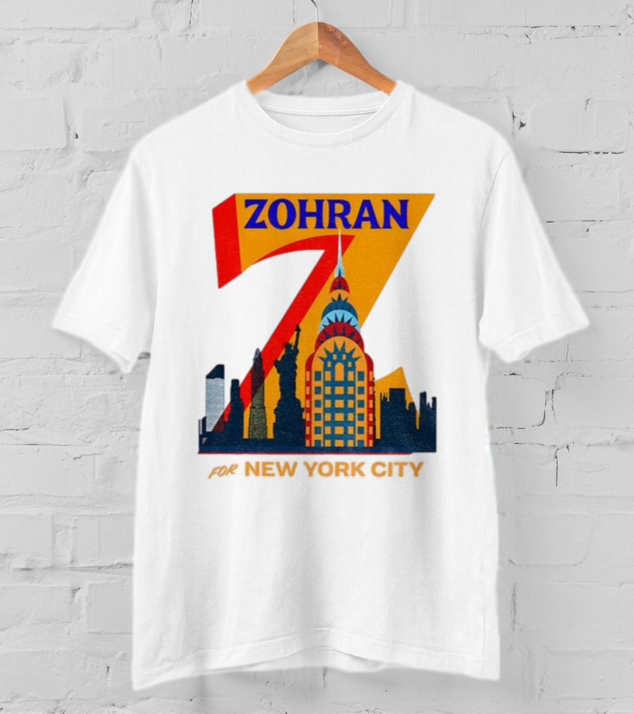 Zohran 2025 New York City Skyline Mayor Mamdani Campaign T-Shirt