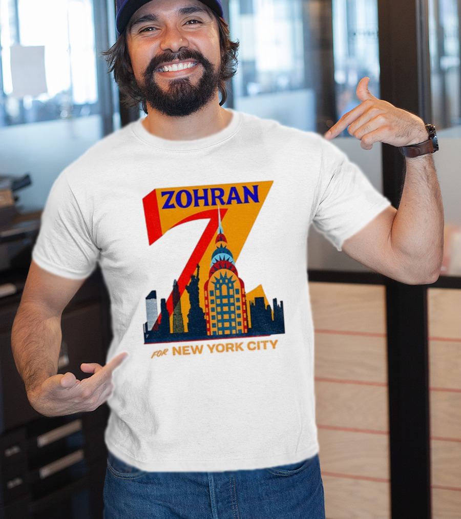 Zohran 2025 New York City Skyline Mayor Mamdani Campaign T-Shirt