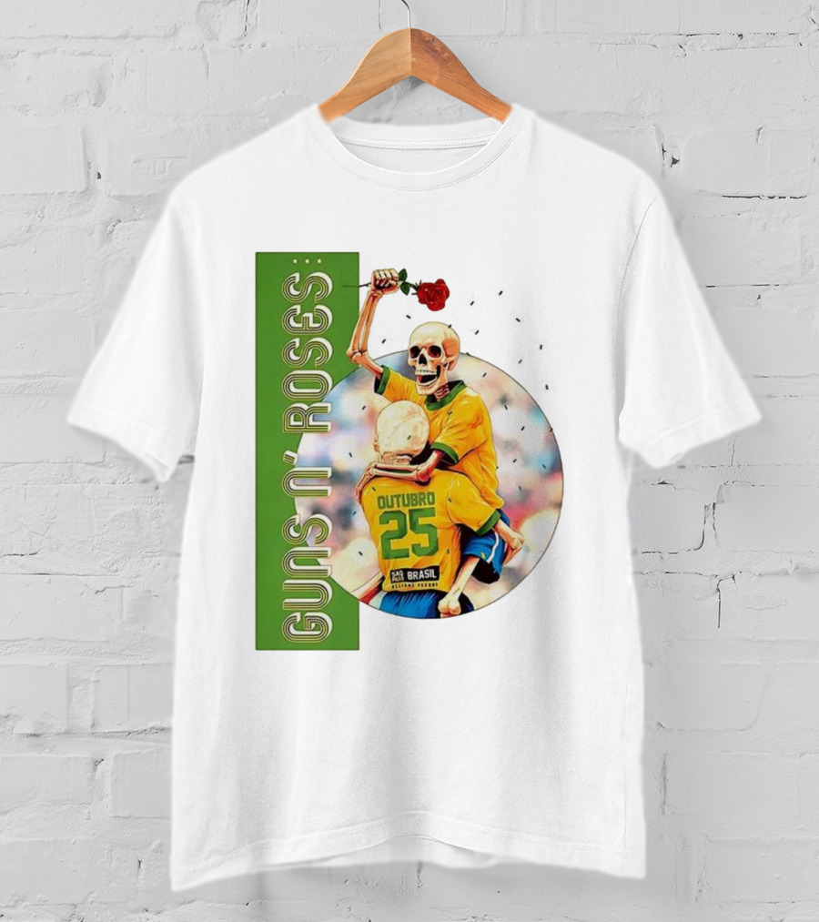 Guns N' Roses São Paulo Allianz Parque 2025 Outubro 25 Brazil Skeleton Tour T-Shirt