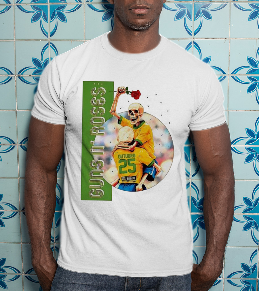 Guns N' Roses São Paulo Allianz Parque 2025 Outubro 25 Brazil Skeleton Tour T-Shirt