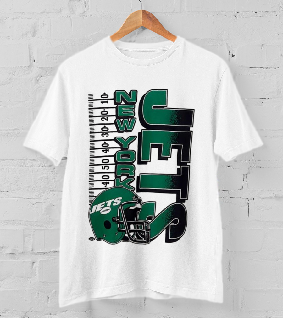 New York Jets NFL Yardage Helmet Vintage Retro 2025 T-Shirt