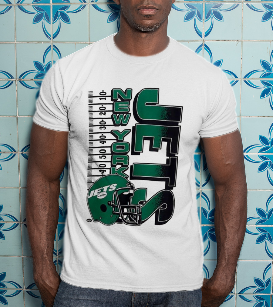 New York Jets NFL Yardage Helmet Vintage Retro 2025 T-Shirt