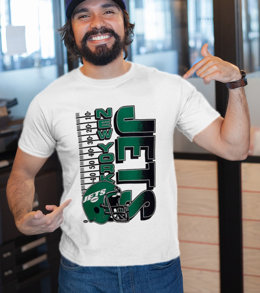 New York Jets NFL Yardage Helmet Vintage Retro 2025 T-Shirt
